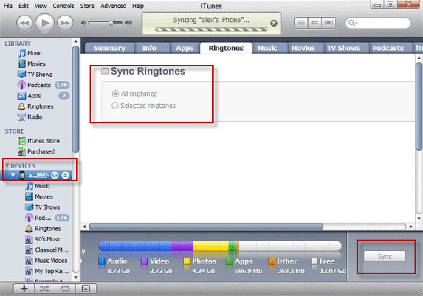 Sync Ringtones to iPhone through iTunes