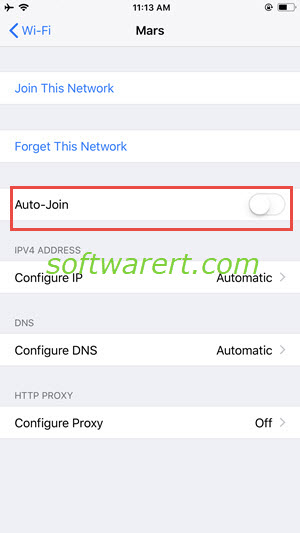 disable auto-join wifi networks on iphone