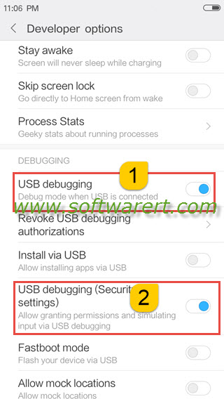 enable usb debugging and usb debugging(security settings) on xiaomi redmi miui