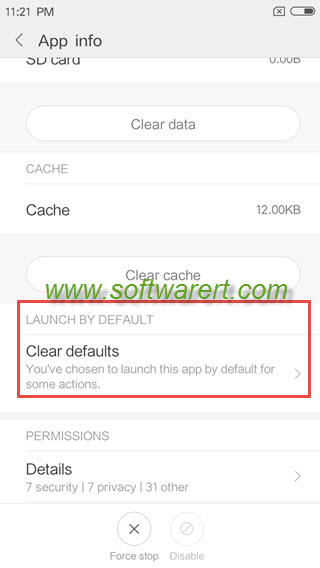 clear app defaults on xiaomi redmi mobile phone
