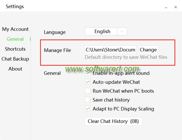 wechat backup files default directory on pc