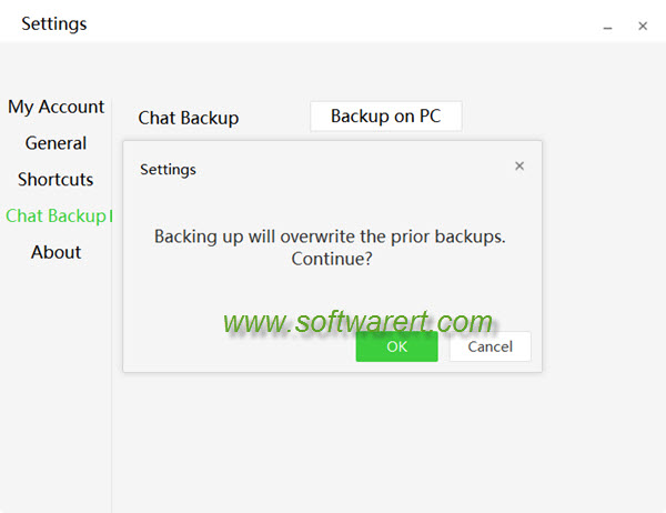 wechat backup files overwriting alert on pc