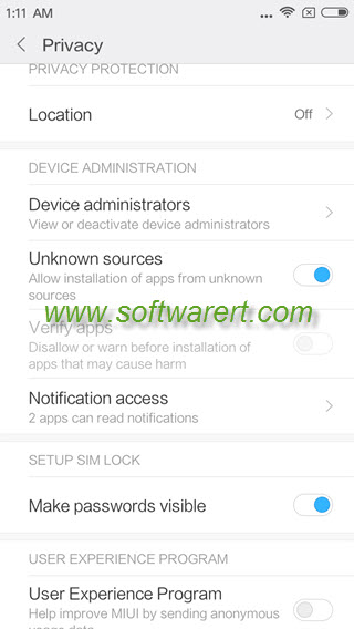 Allow installation of apps from unknown sources on Xiaomi Redmi phones