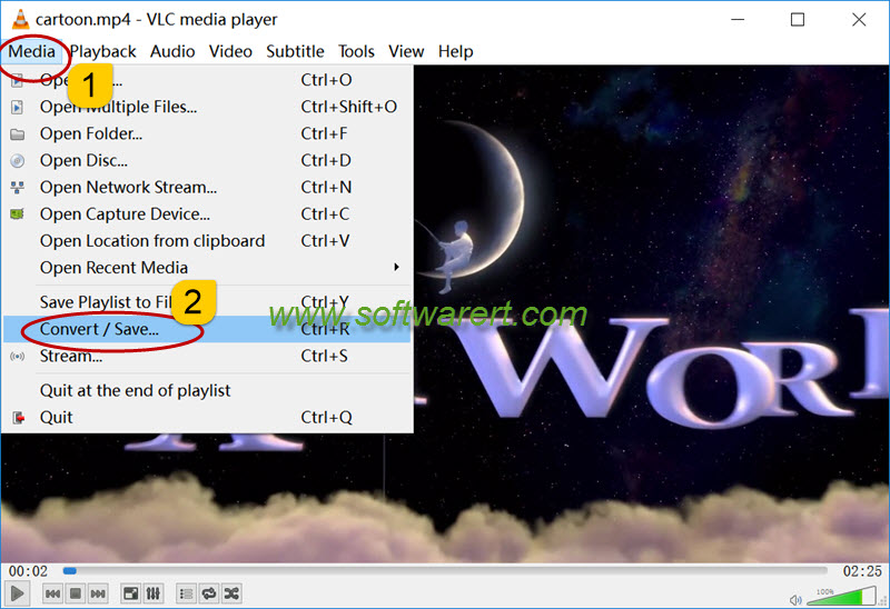 vlc media player for windows to convert media files