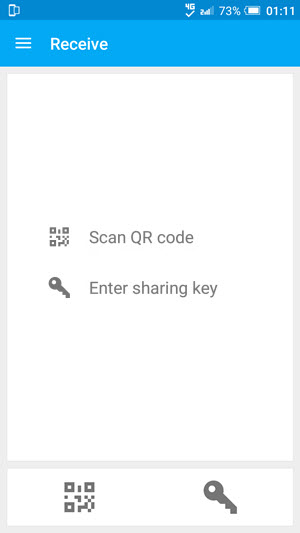 receive files via qr code or sharing key using superbeam on android phone