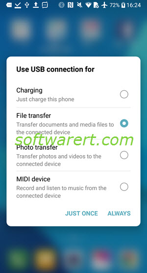 change usb connection options on lg mobile phone