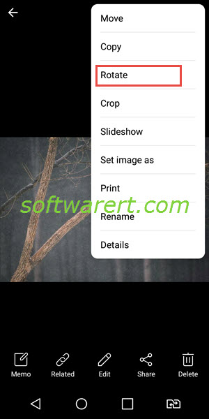 rotate photo in gallery on lg mobile phone