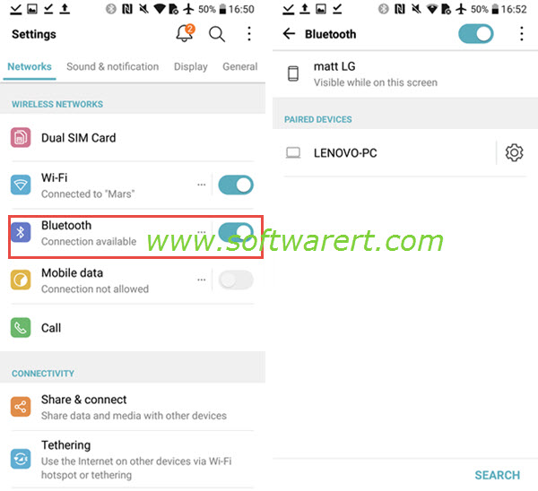 search, pair, manage bluetooth devices on lg mobile phone