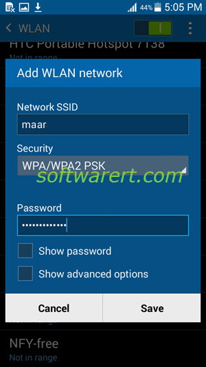 connect to hidden wifi network from samsung mobile phone