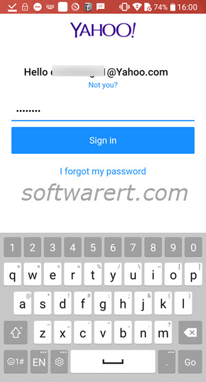 enter yahoo mail password in gmail app on android phone