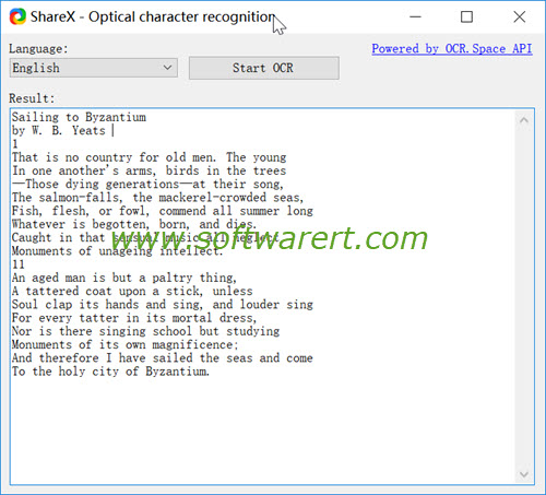 sharex optical character recognition for windows pc