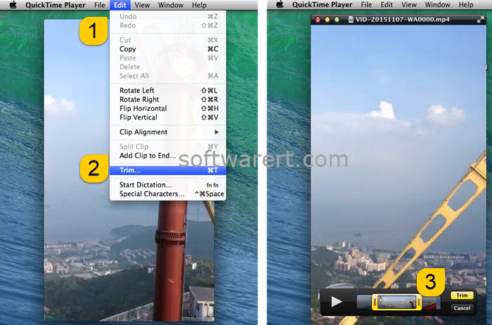 trim video movie using quicktime player for mac