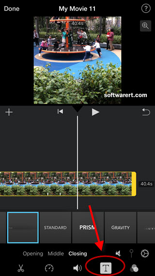 add text to video in imovie for iphone