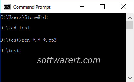 batch change file extensions in windows 10 via command prompt