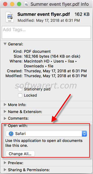 change default app to open pdf files on mac