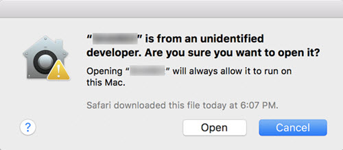 open app from unidentified developer on mac