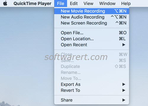 quicktime player for mac new movie recording
