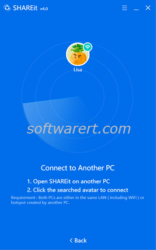 shareit windows to connect to another pc or mac