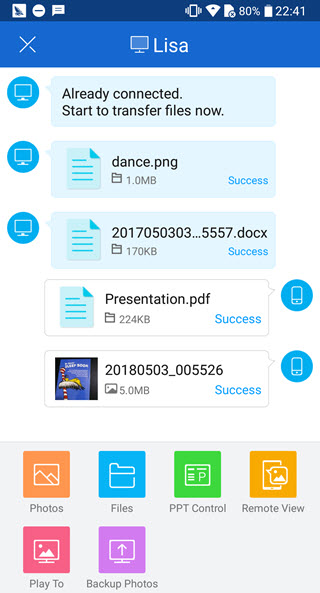 transfer files from android to mac using shareit