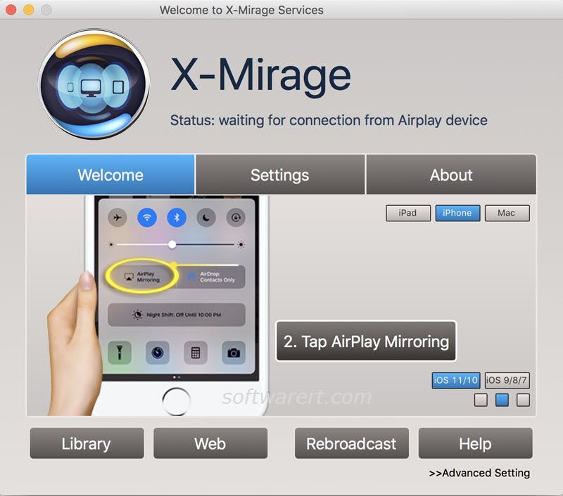 xmirage for mac home screen