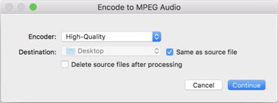 encode to mpeg audio on mac