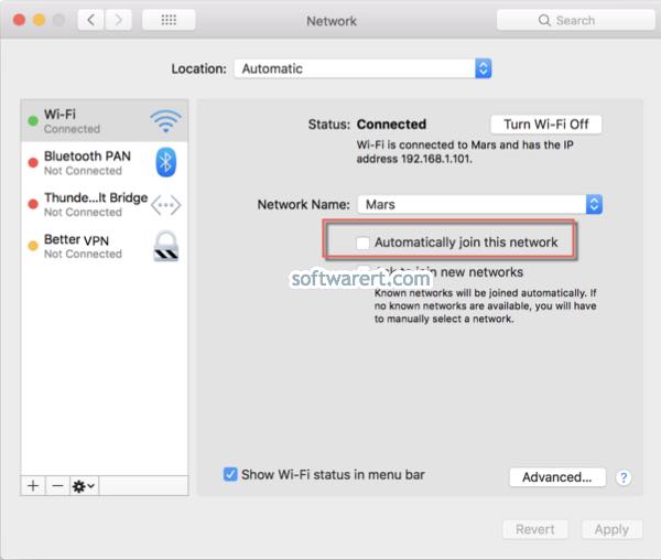 stop Mac automatically join a wifi network