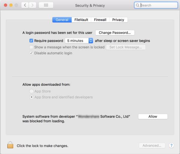 allow third-party system software installation from security & privacy on mac