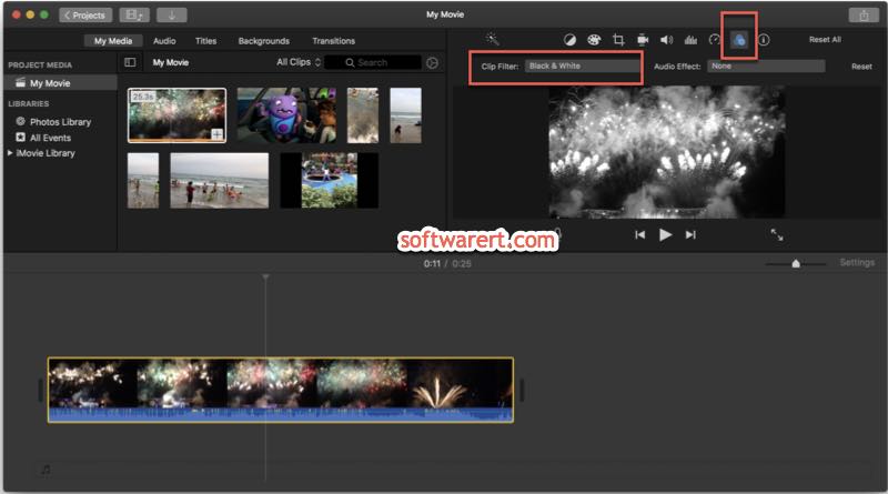 Convert videos to black and white in iMovie on Mac