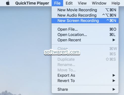 quicktime player to record screen on mac