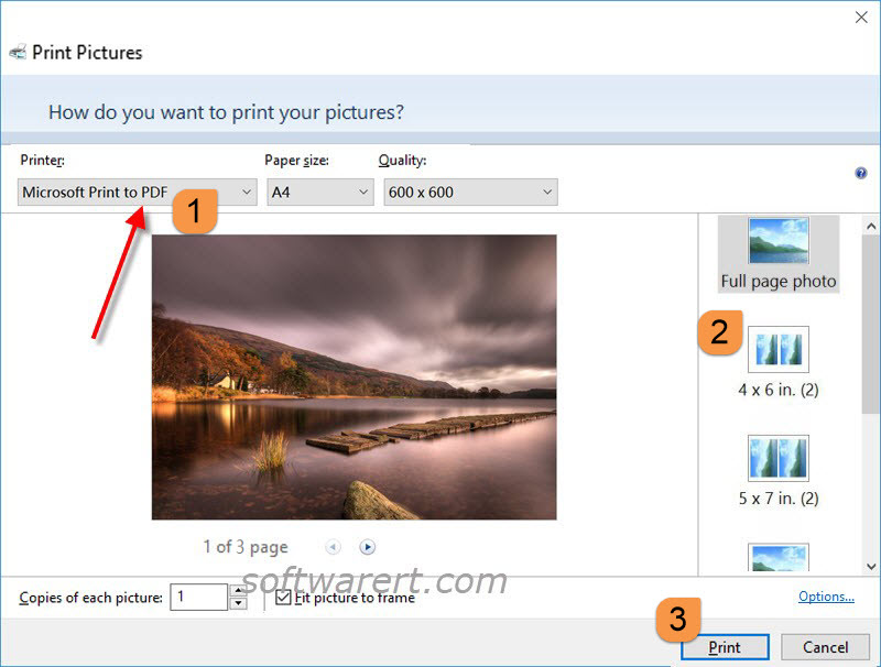 combine multiple images to pdf in windows 10 via microsoft print to pdf