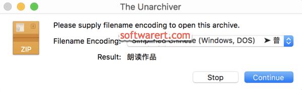the unarchiver app Mac choose filename encoding