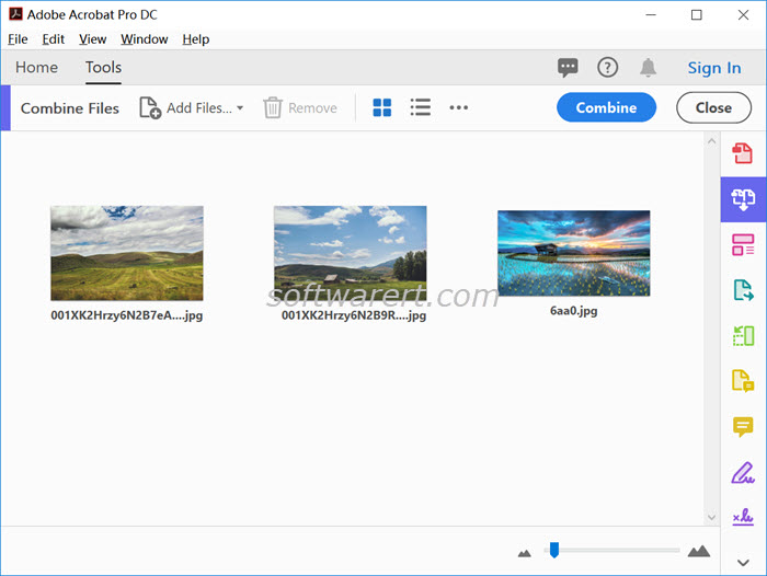 combine multiple images to a single pdf using adobe acrobat pro dc for windows
