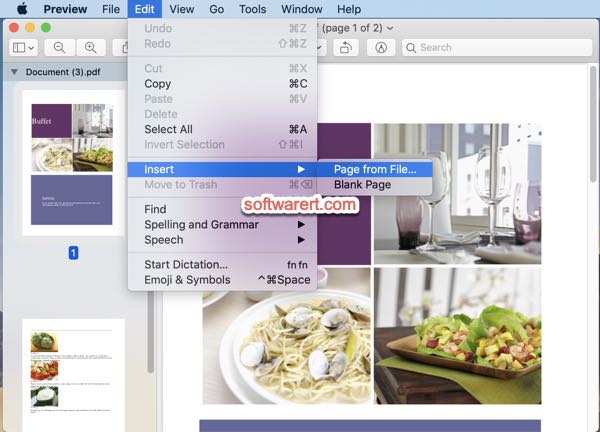 insert pages to pdf from another pdf using preview on mac