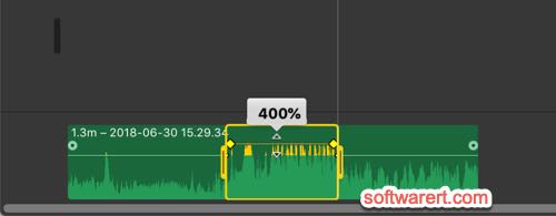 adjust volume for part of an audio clip in imovie on mac