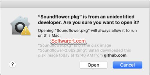 open Soundflower installer on Mac