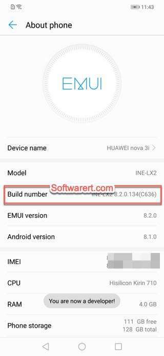 activate developer options huawei mobile phones