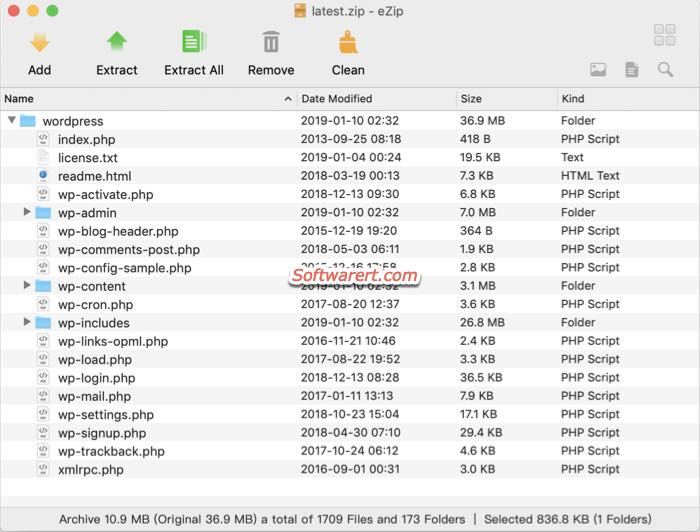 ezip to open, preview, extract, filter, search archive files on mac