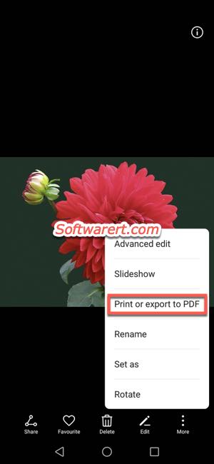 print export photo as PDF on Huawei mobile phone