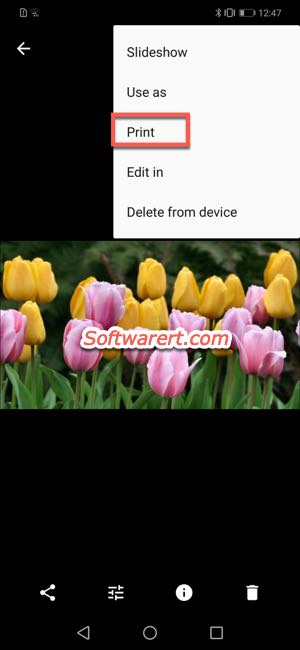 google photos print image to PDF on Huawei mobile phone