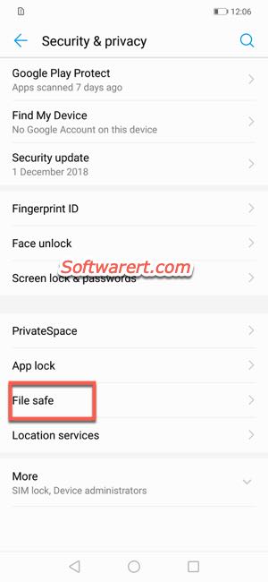 huawei phone security privacy file safe