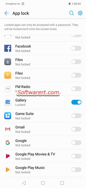 lock gallery app on huawei phone with password