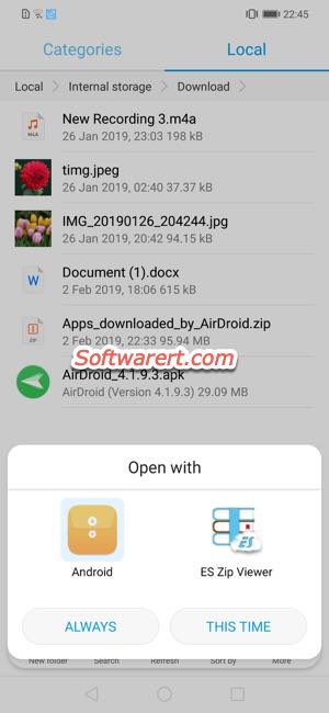 select app to open file with - set default app on huawei phone.