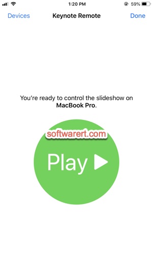 iPhone keynote remote to play control slideshow presentations on mac