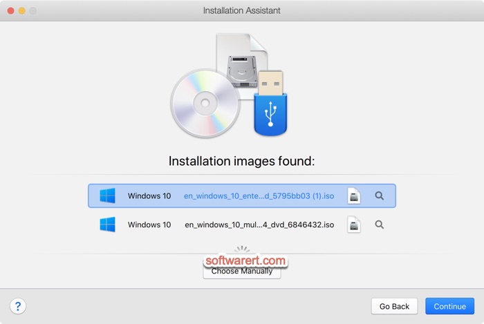 Parallels Desktop for Mac installation assistant choose windows 10 installation image