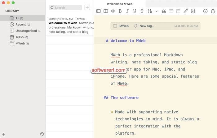 Mweb Markdown Editor for Mac