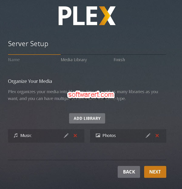 Plex Media Server setup - add library