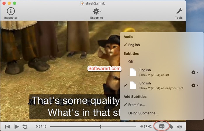 add subtitles to movie using submerge on Mac 