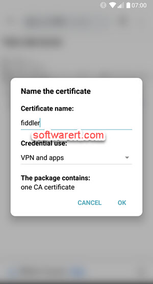 install Fiddler Root certificate on android mobile phone