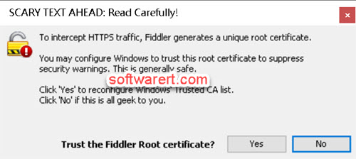 to install and trust fiddler root certificate on windows pc