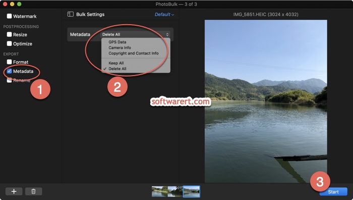 Batch remove photo metadata on Mac using PhotoBulk
